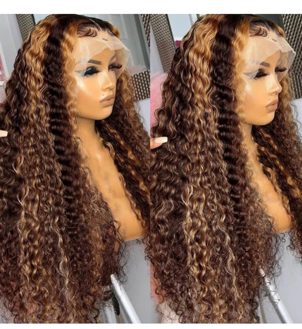 26” honey blonde wig