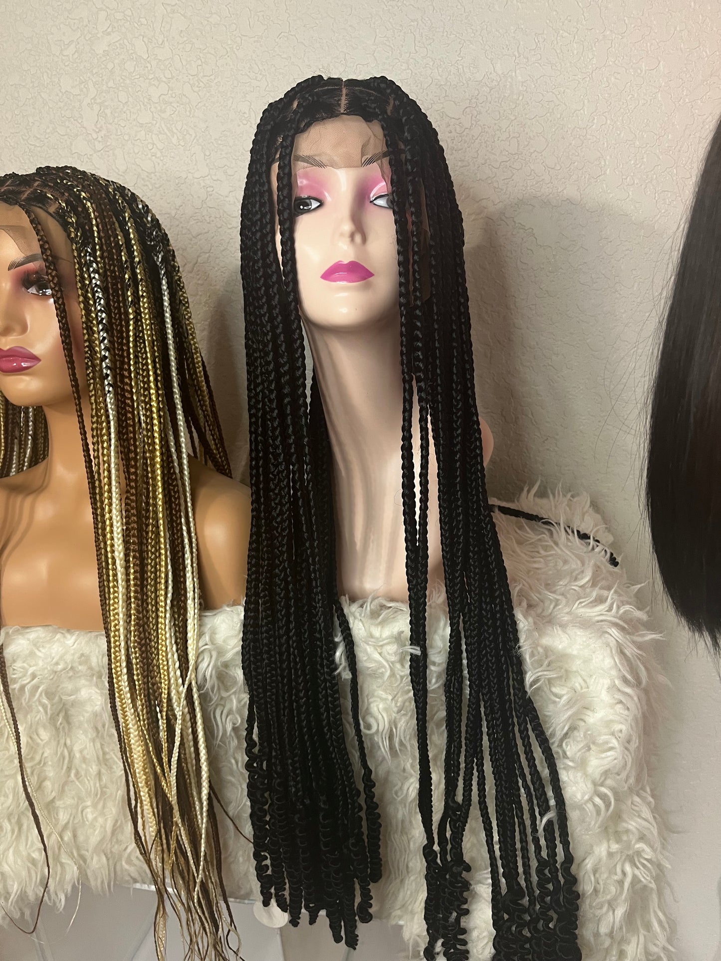 28 inches curly edges braid wig