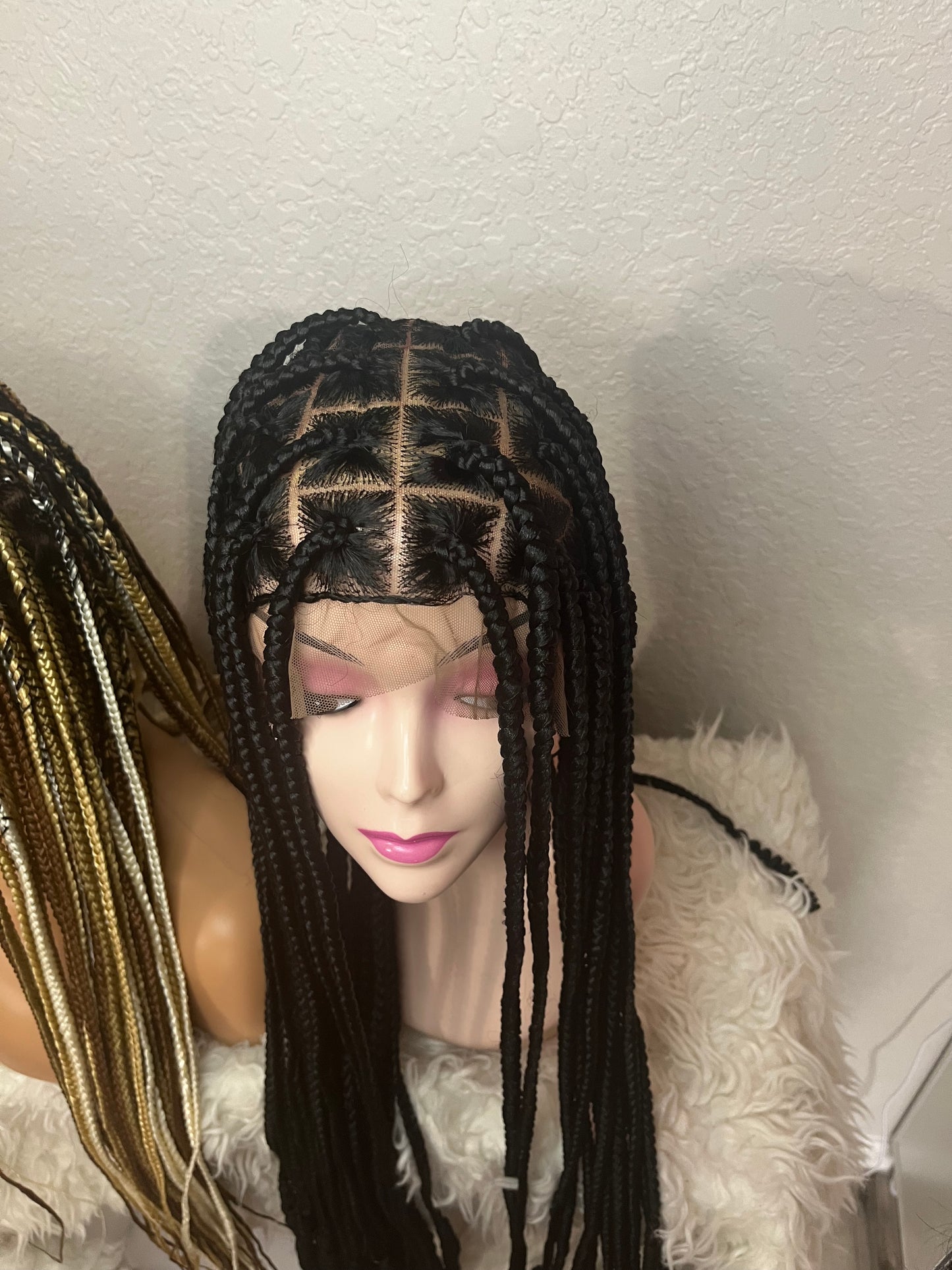 28 inches curly edges braid wig