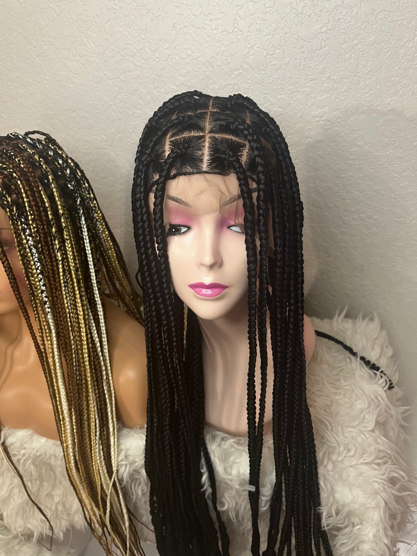 28 inches curly edges braid wig