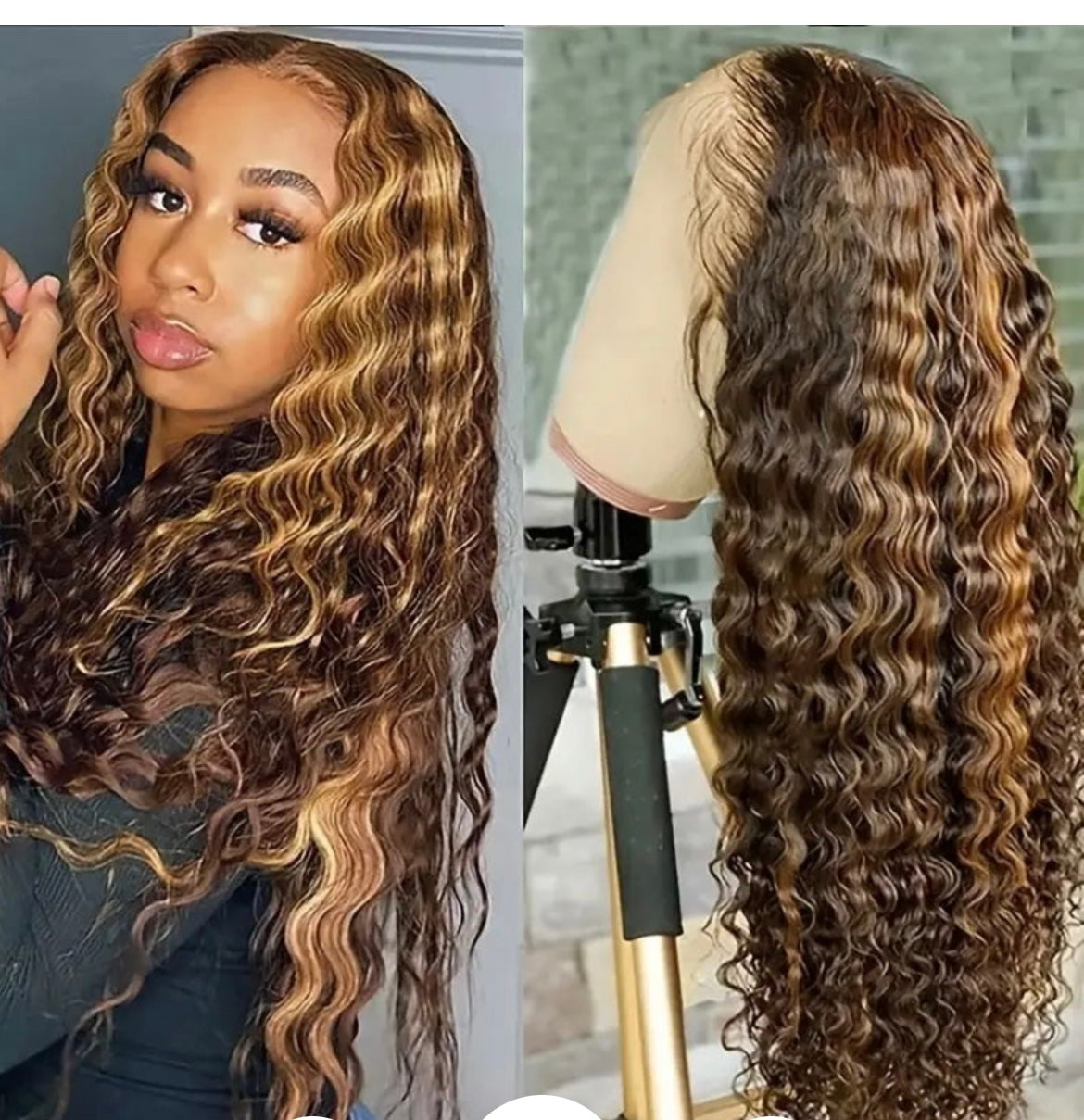 26” honey blonde wig